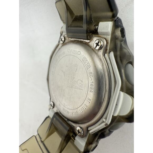 Vintage Casio Baby-G Watch BG-169RA Transparent Smoke Gray / White Accents As Is - Picture 6 of 8